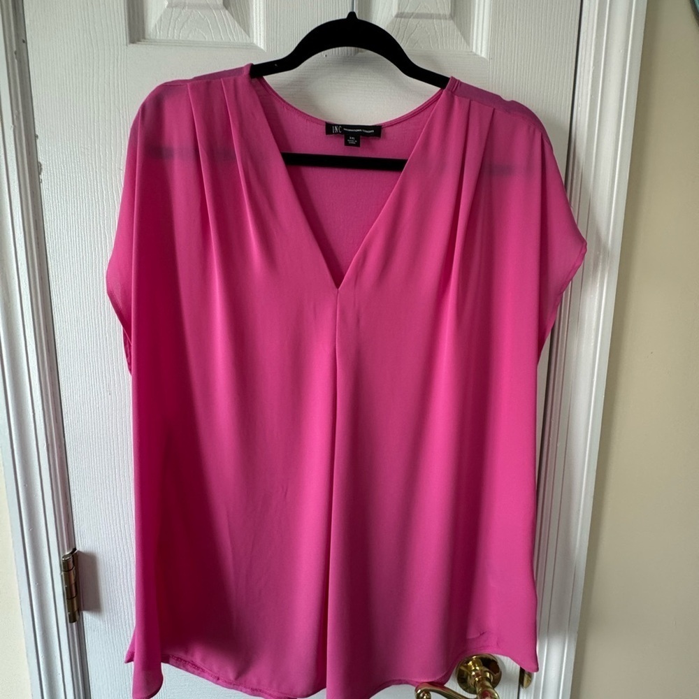 INC International Concepts inverted pleat blouse
